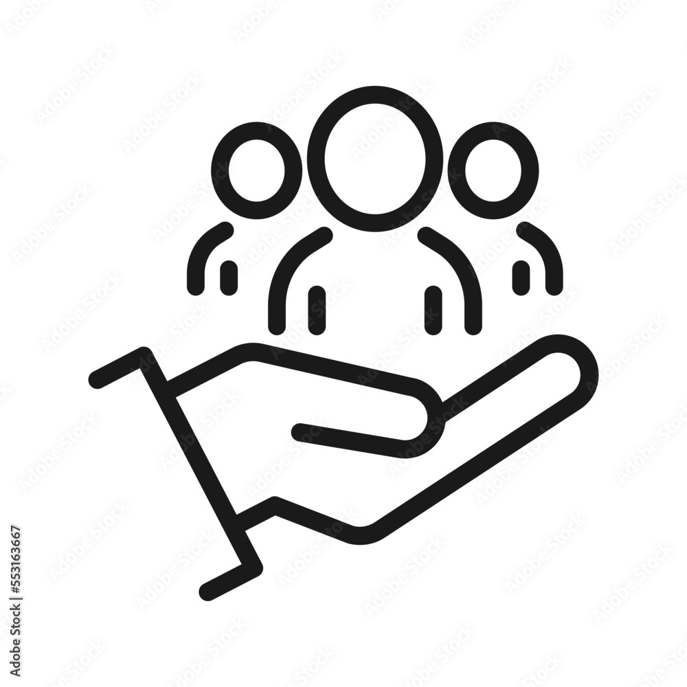 An inclusive workplace. Employees Protection Outline icon vector illustration. Color editable. EPS 10 An inclusive workplace. Employees Protection Outline icon vector illustration. Color editable. EPS 10