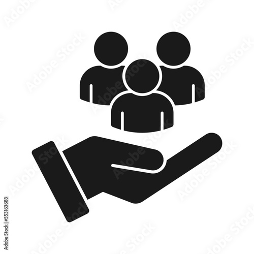 An inclusive workplace. Employee’s Protection Filled Outline icon vector illustration. Color editable. EPS 10