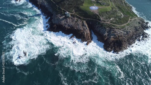 Scenic Drone Aerial Footage of A Coruña, Galicia, Spain, including USESCO World Heritage Site - Tower of Hercules - oldest existent lighthouse known. photo