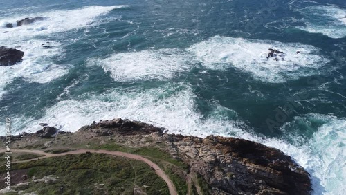Scenic Drone Aerial Footage of A Coruña, Galicia, Spain, including USESCO World Heritage Site - Tower of Hercules - oldest existent lighthouse known.