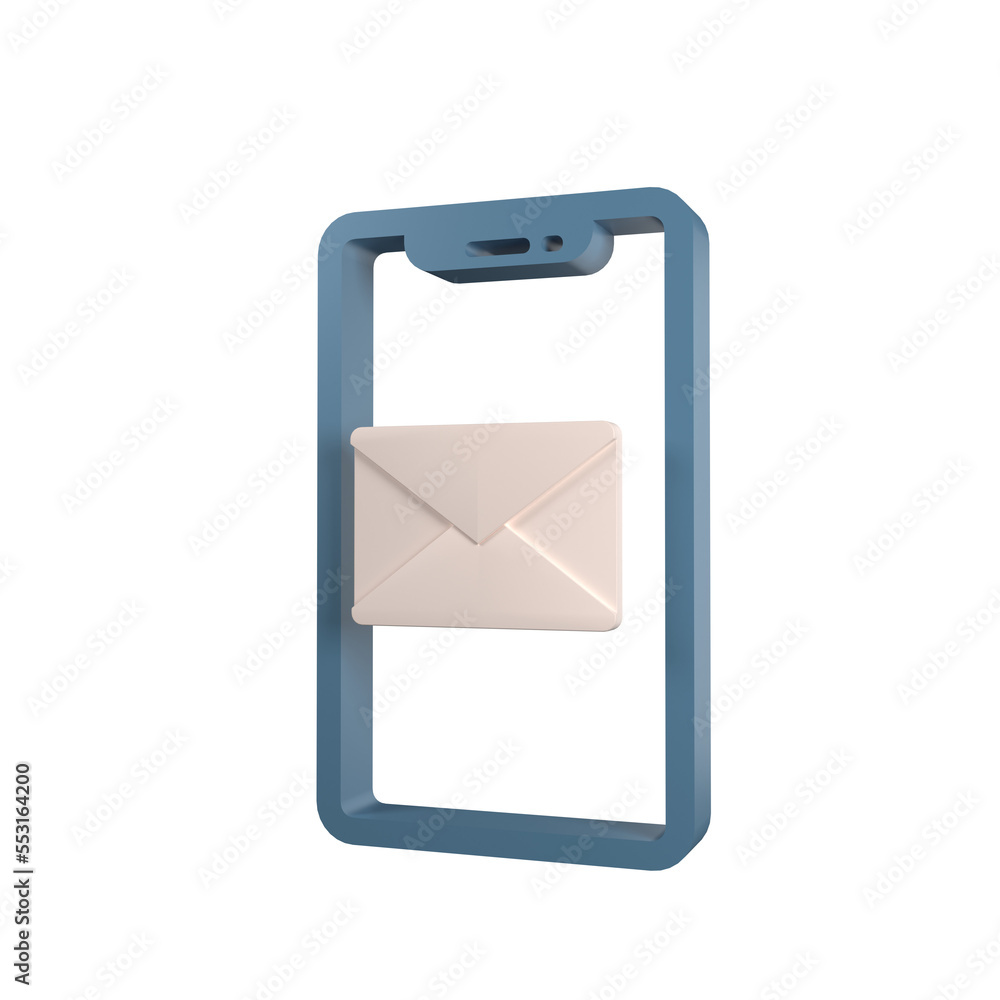 Phone with media icon. isolated on white background. 3d rendering Phone with media icon. isolated on white background. 3d rendering