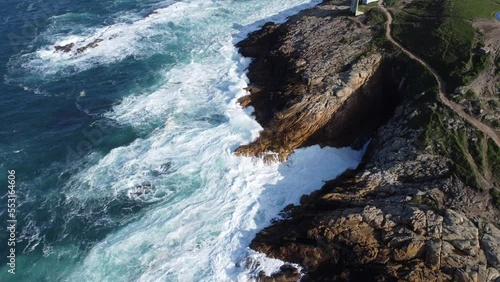 Scenic Drone Aerial Footage of A Coruña, Galicia, Spain, including USESCO World Heritage Site - Tower of Hercules - oldest existent lighthouse known.