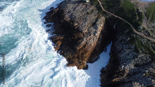 Scenic Drone Aerial Footage of A Coruña, Galicia, Spain, including USESCO World Heritage Site - Tower of Hercules - oldest existent lighthouse known. photo