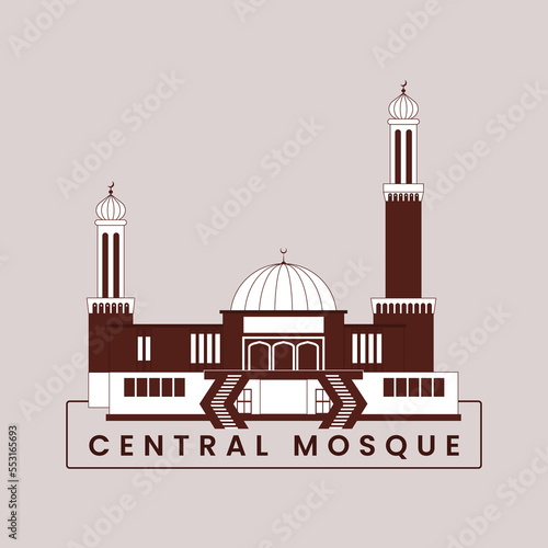 Central mosque logo illustration template design