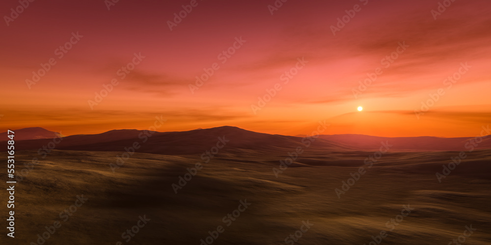 Obraz premium sunset twilight scenery in the sand desert