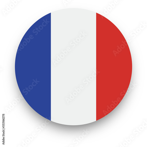 Official flag of France in circle shape. Nation flag illustration. Free Download Official flag of France in circle shape. Nation flag illustration. - GFXLoad