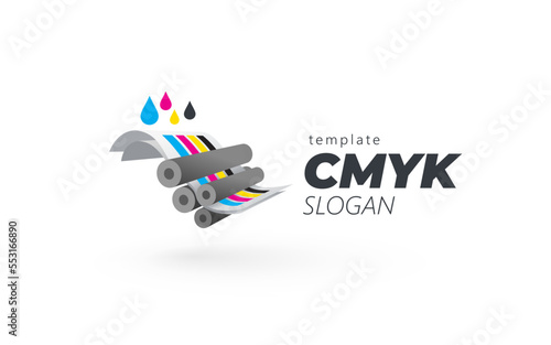 Cmyk logo print express printing paper in typography machine
