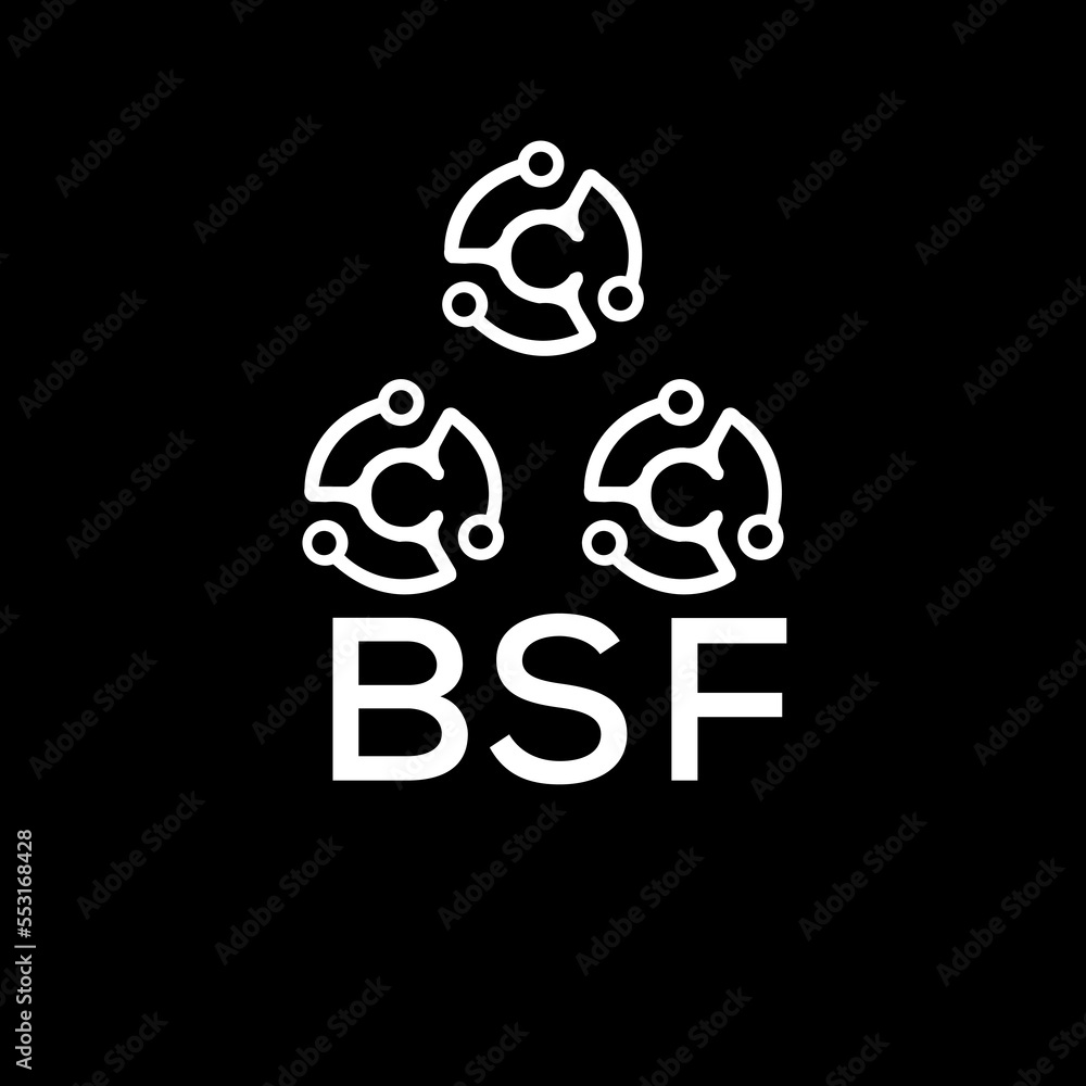 BSF letter logo. BSF best black background vector image. BSF Monogram