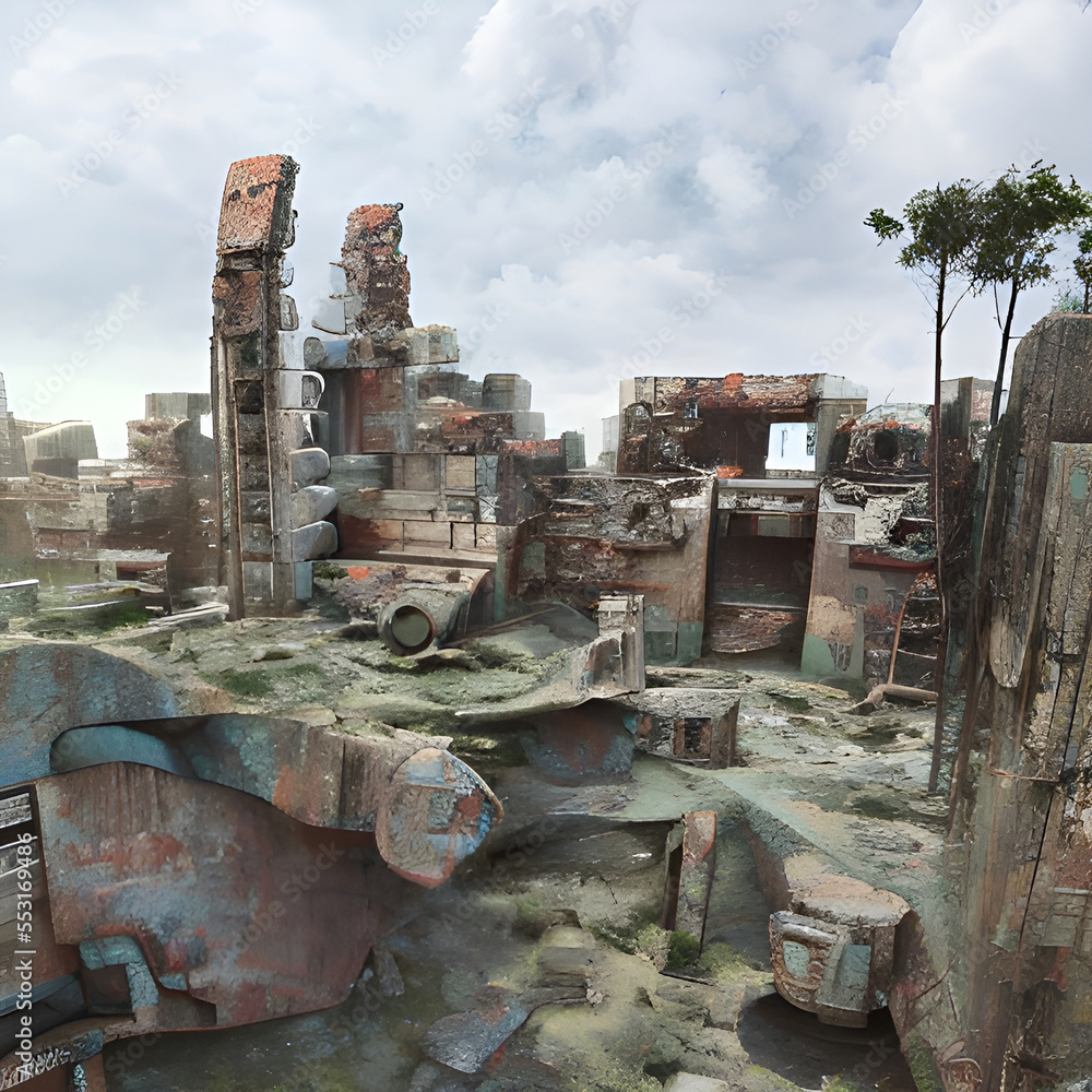 Ruins of a futuristic ruins