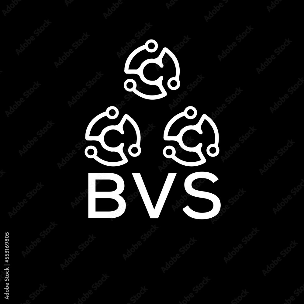 BVS letter logo. BVS best black background vector image. BVS Monogram ...