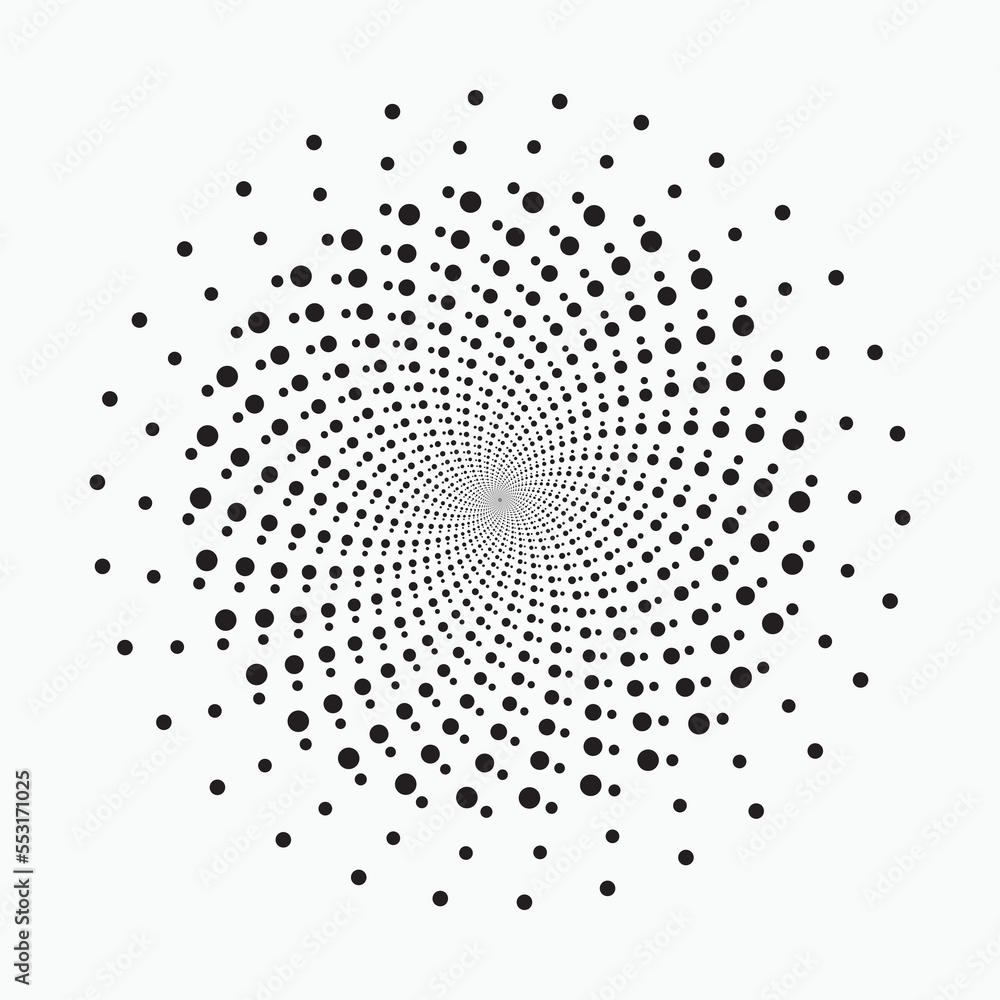 Abstract dotted circles. Halftone dots in circular form. Vector logo. Design element for various purposes. Abstract dotted circles. Halftone dots in circular form. Vector logo. Design element for various purposes.