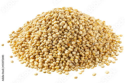 Pile of quinoa, an edible seeds of Chenopodium quinoa, isolated png photo