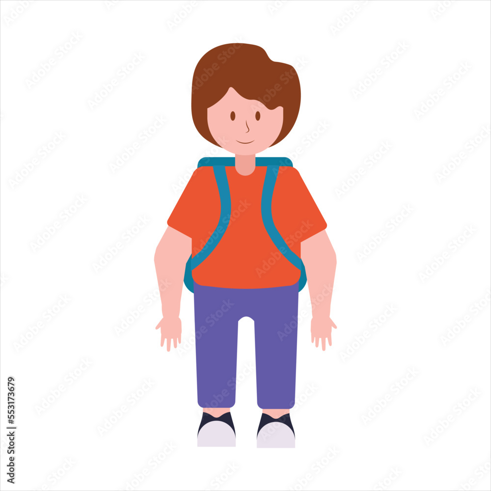 Illustration of a School Boy Illustration of a School Boy