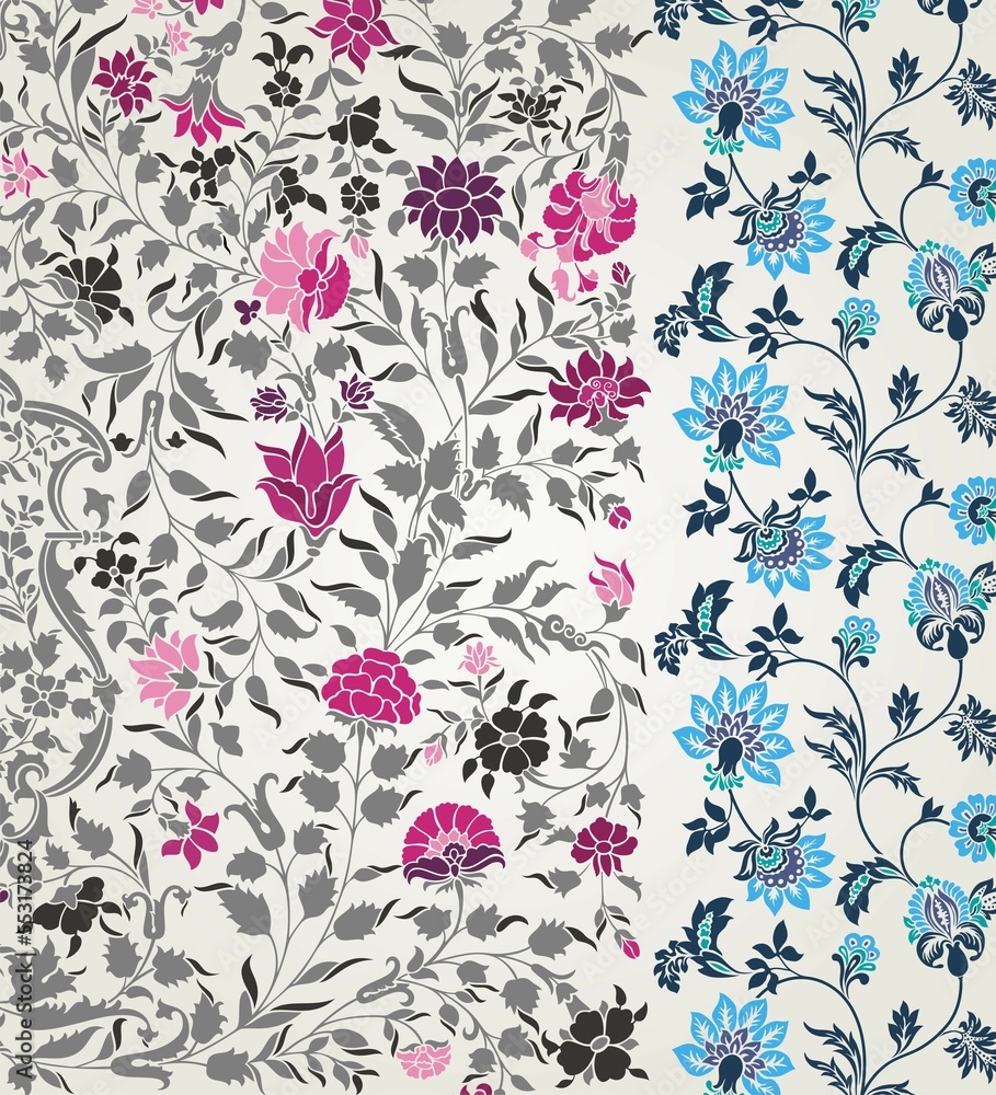Obraz premium wedding card design, traditional paisley floral pattern , royal India 