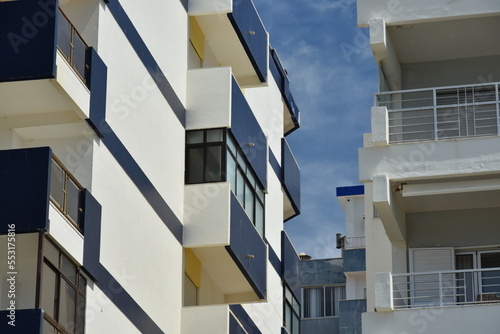 Low angle view of modern building in Armacao de Pera