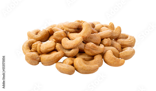 Roasted cashew nuts isolated on transparent png