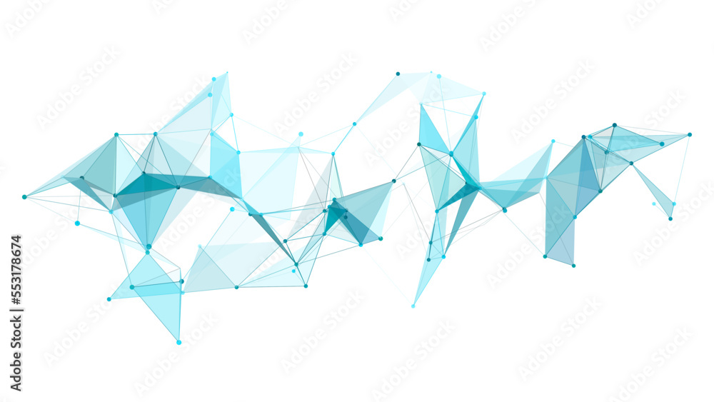 Network connection structure on white backdrop. Digital background with ...