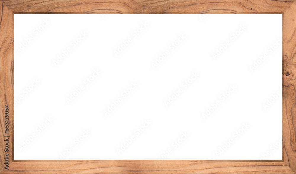 wooden photo frame with transparent background
