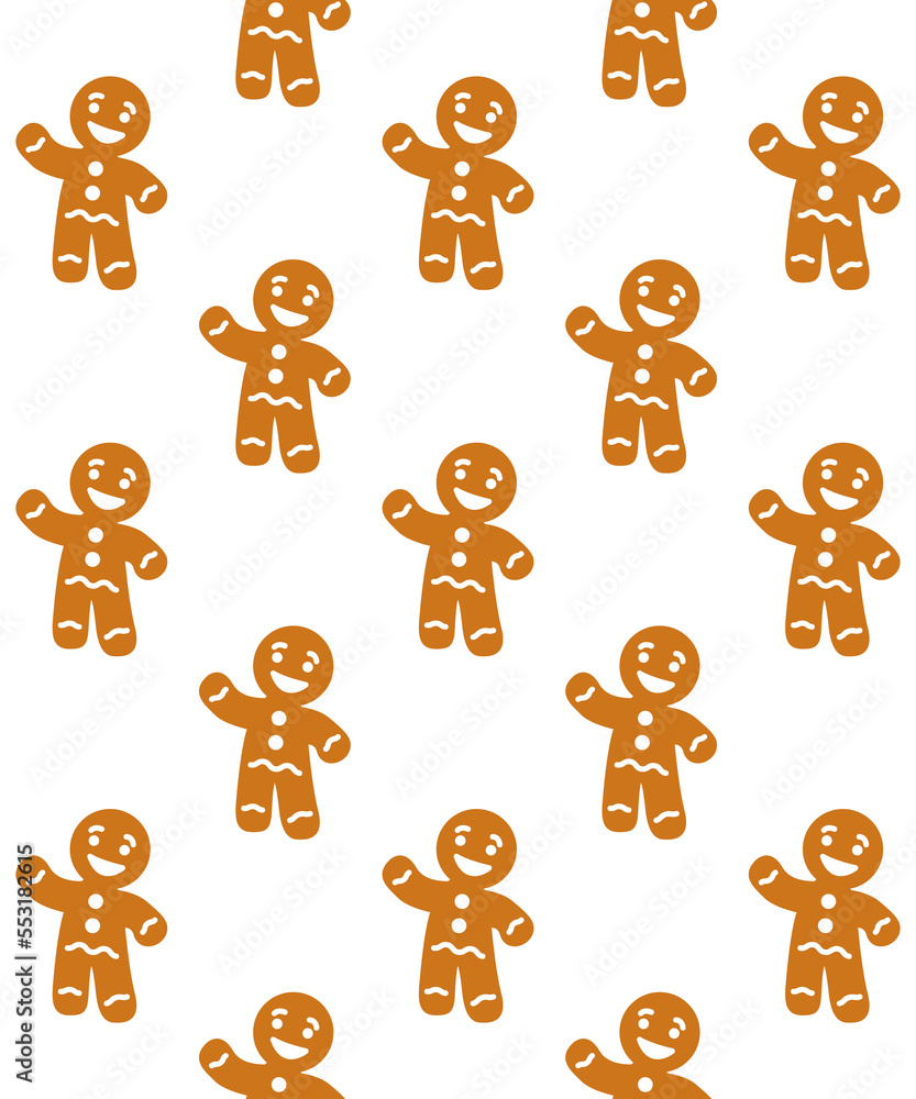 Icono postre de Navidad. Patrón repetitivo con hombre de pan de jengibre Icono postre de Navidad. Patrón repetitivo con hombre de pan de jengibre