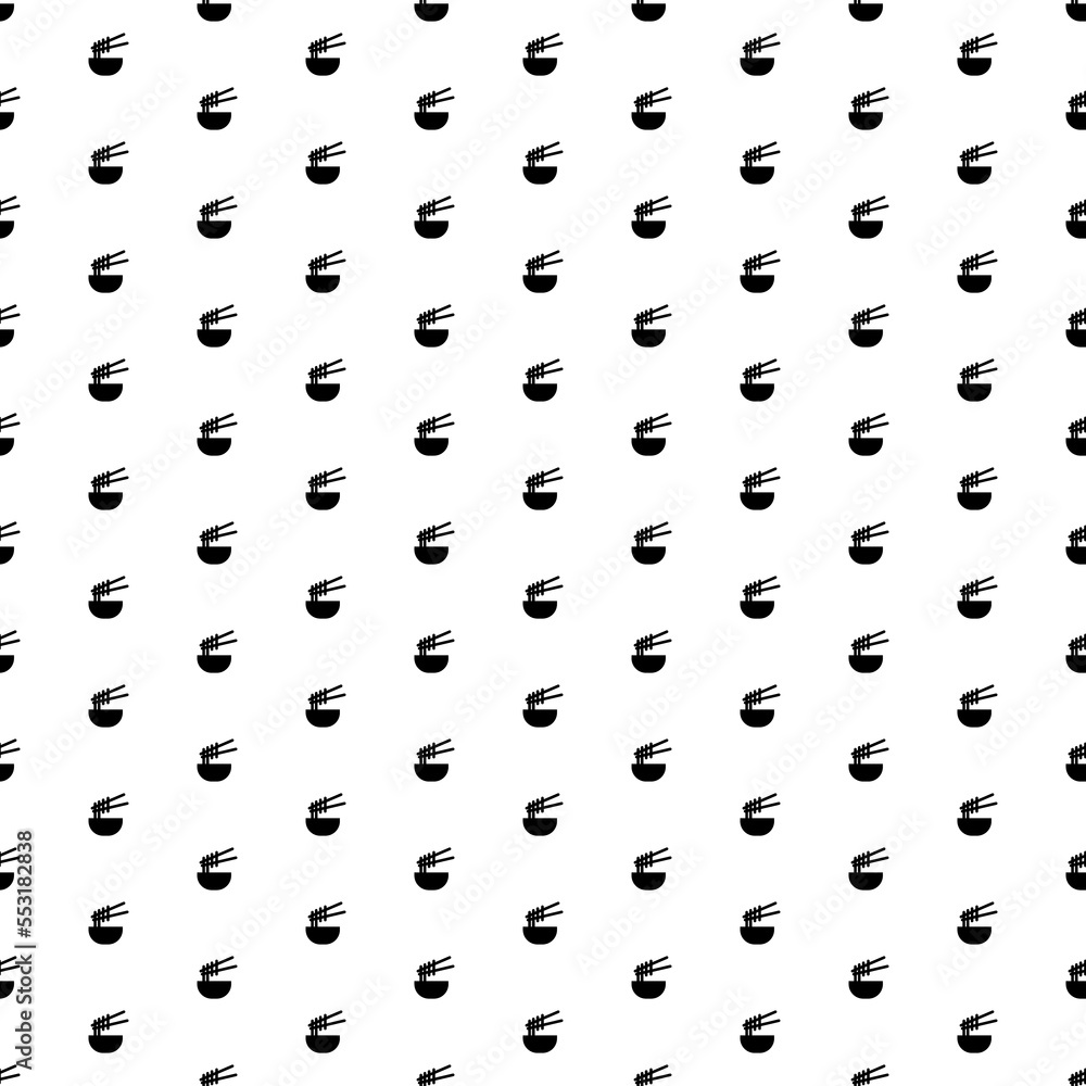 Naklejka premium Square seamless background pattern from black noodle symbols. The pattern is evenly filled. Vector illustration on white background