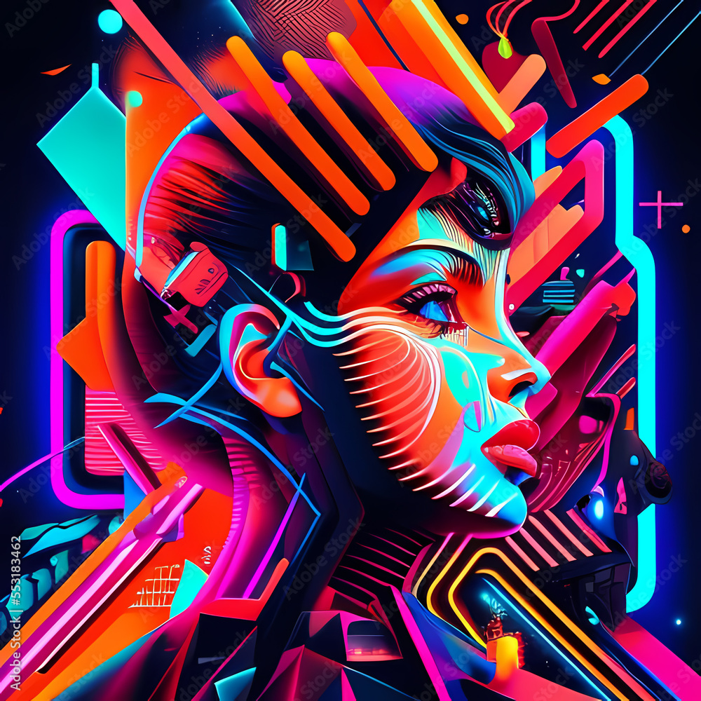 Fototapeta premium Fantastic Illustration: A Dreamlike Scene of Fantasy and Glow