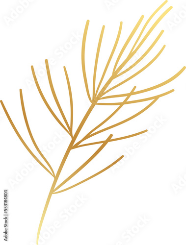 Gradient gold winter leaf element