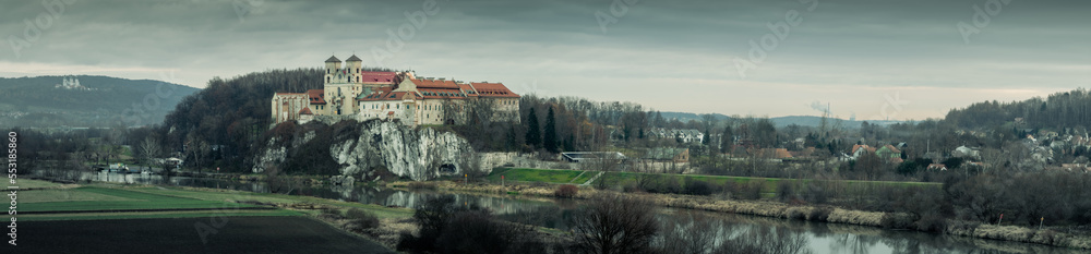 View of Benedictines Abbey in Tyniec and Vistula River.