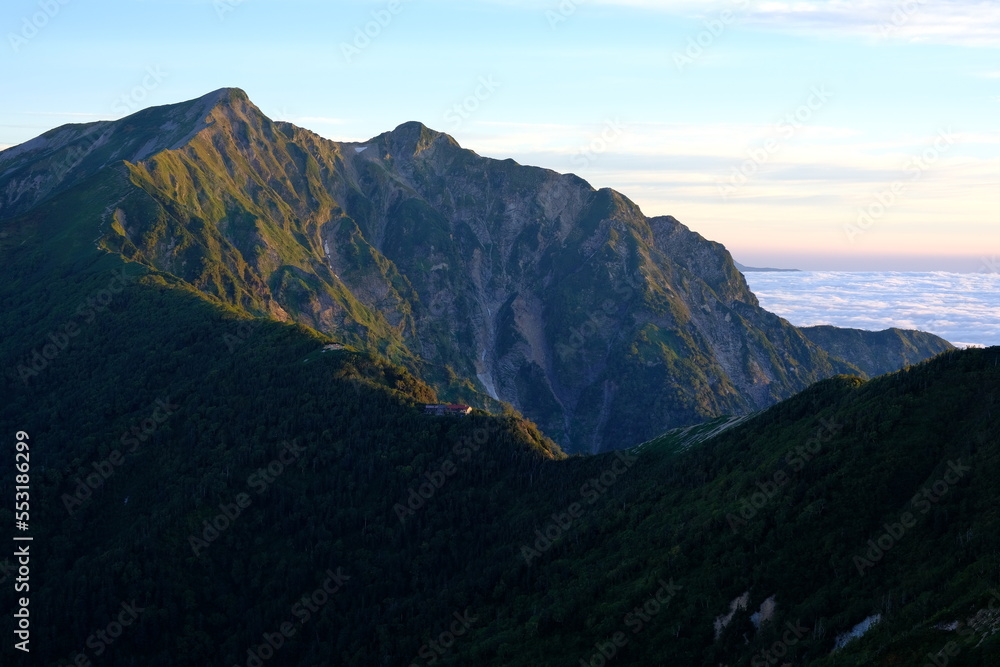 【北アルプス】爺ヶ岳稜線から見る鹿島槍ヶ岳