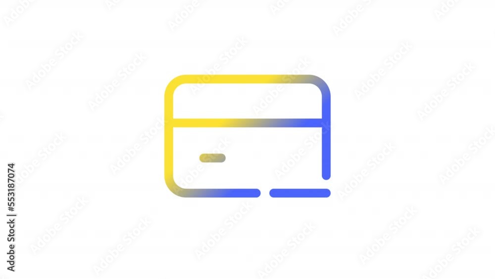 Animated pay card gradient ui icon. Control electronic account. Seamless loop HD video with alpha channel on transparent background. Line color user interface symbol motion graphic animation Animated pay card gradient ui icon. Control electronic account. Seamless loop HD video with alpha channel on transparent background. Line color user interface symbol motion graphic animation
