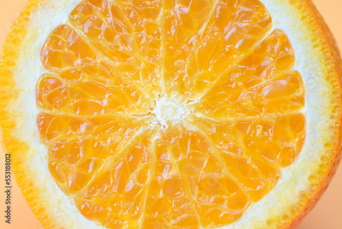 Sliced oranges, bright fresh fruit cut