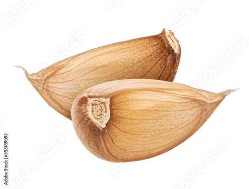 Garlic cloves isolated on white background