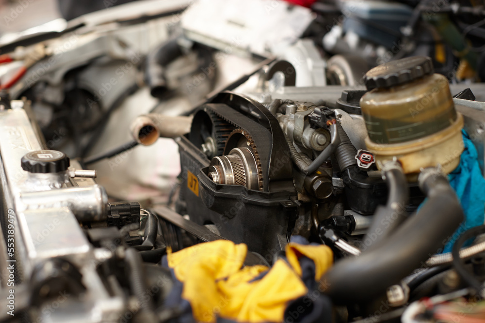 Automotive work on engine of vehicle Automotive work on engine of vehicle