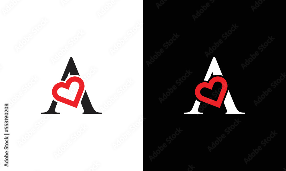 Logo Heart Letter A. Beautiful vector love logo design. A love outline ...