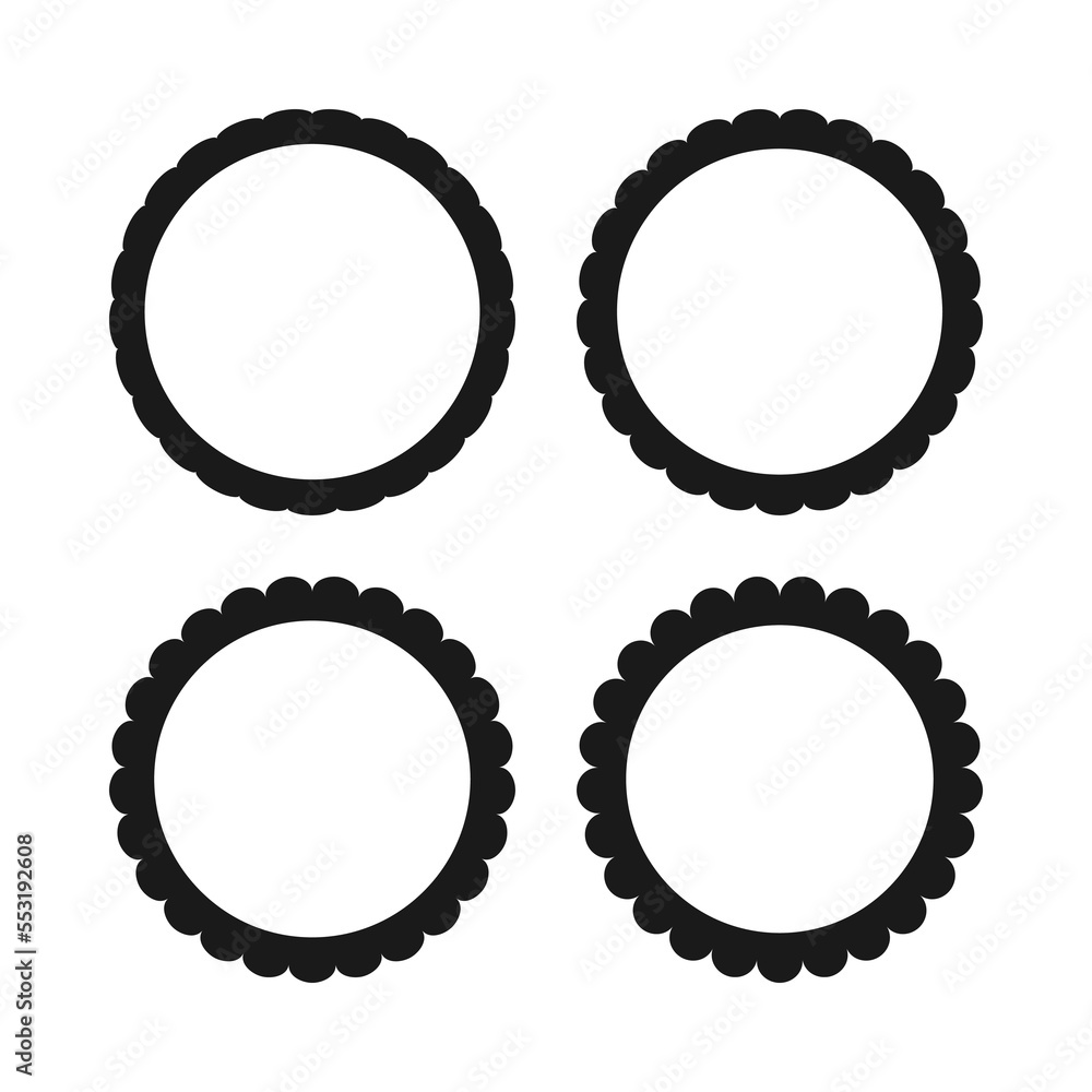 Scallop Edge Hollow Circle Stroke Shapes Scallop Edge Hollow Circle Stroke Shapes
