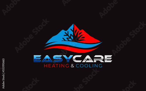 Illustration graphic vector of plumbing, heating, and cooling service company logo design template.