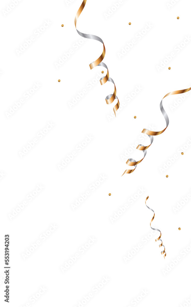 Gold Streamer Abstract Vector White Background. Gold Streamer Abstract Vector White Background.