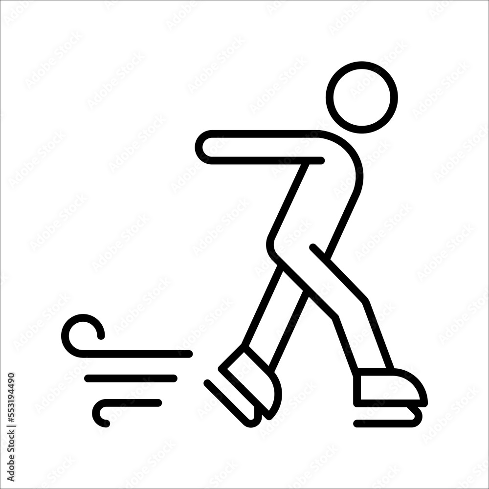 Ice skate outline vector icon. Thin line black ice skate icon, vector illustration, hockey concept isolated on white background Ice skate outline vector icon. Thin line black ice skate icon, vector illustration, hockey concept isolated on white background
