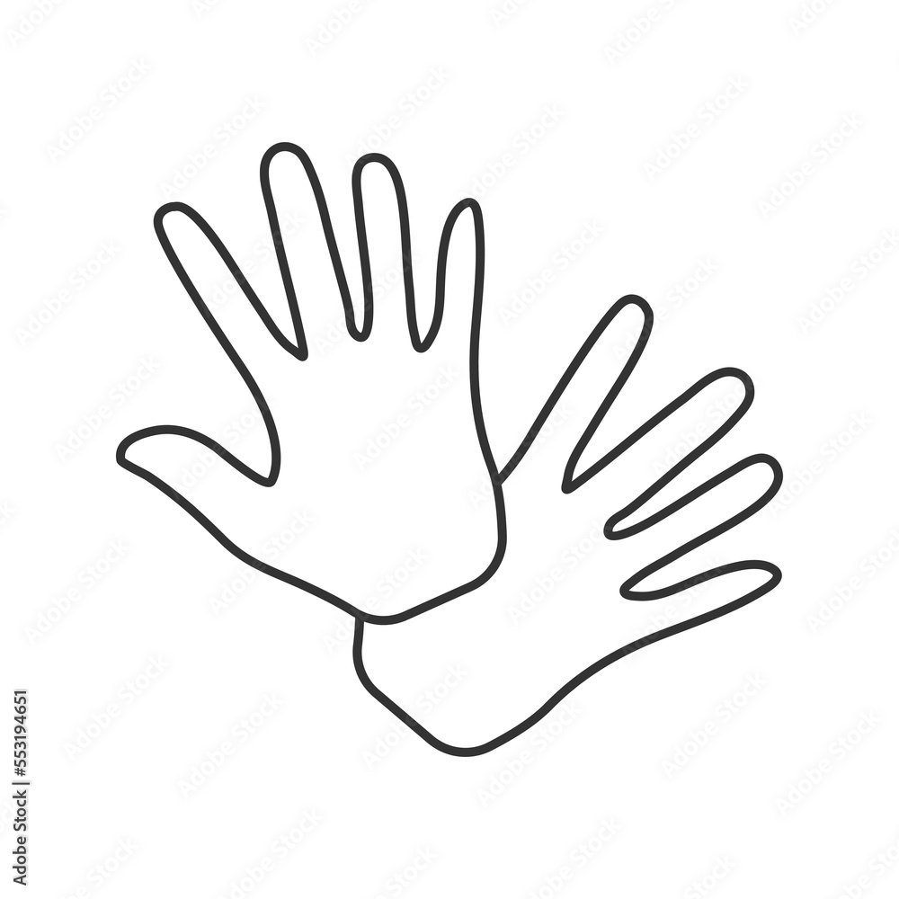 Glove line universal icon ui ux element sign.