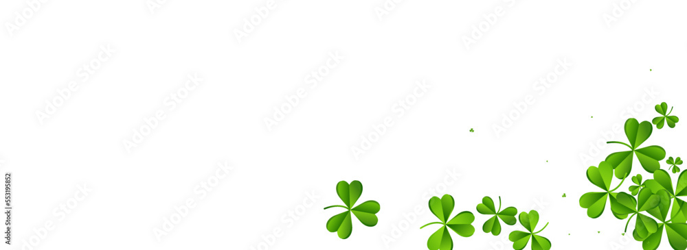 Spring Clover Falling Vector White Panoramic Spring Clover Falling Vector White Panoramic