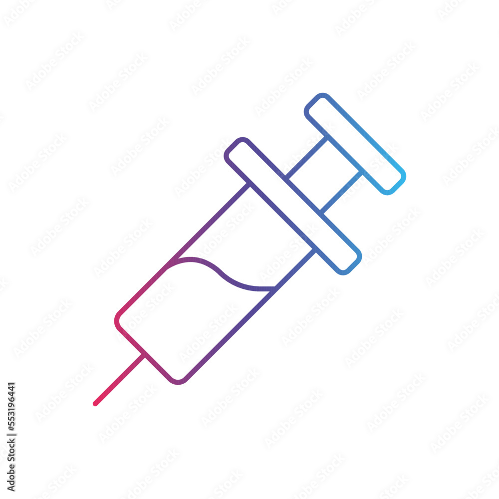 Syringe line gradient universal icon ui ux element sign. Syringe line gradient universal icon ui ux element sign.