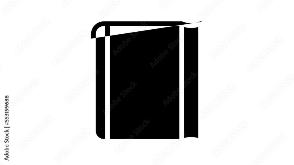 diary stationery accessory line icon animation diary stationery accessory line icon animation