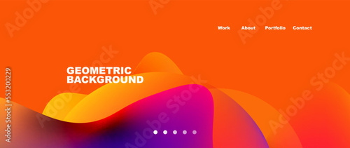 Flowing gradient colors and round elements and circles. Vector illustration for wallpaper, banner, background, leaflet, catalog, cover, flyer