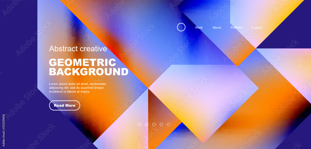 Fluid gradient geometric triangles, abstract landing page background. Minimal shapes composition for wallpaper, banner, background, leaflet, catalog, cover, flyer Fluid gradient geometric triangles, abstract landing page background. Minimal shapes composition for wallpaper, banner, background, leaflet, catalog, cover, flyer