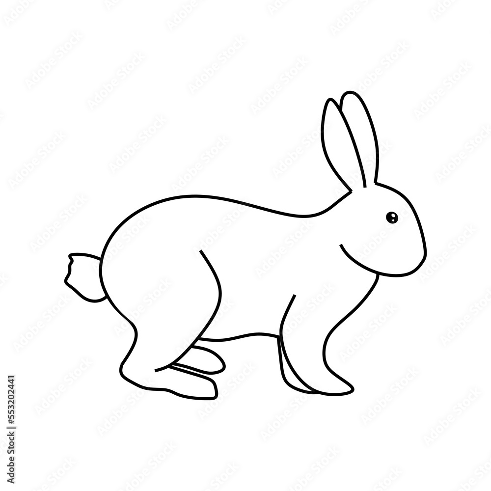 Bunny sketch isolated. Rabbit linear illustration. Rabbit in doodle style. Hare vector eps10 Bunny sketch isolated. Rabbit linear illustration. Rabbit in doodle style. Hare vector eps10