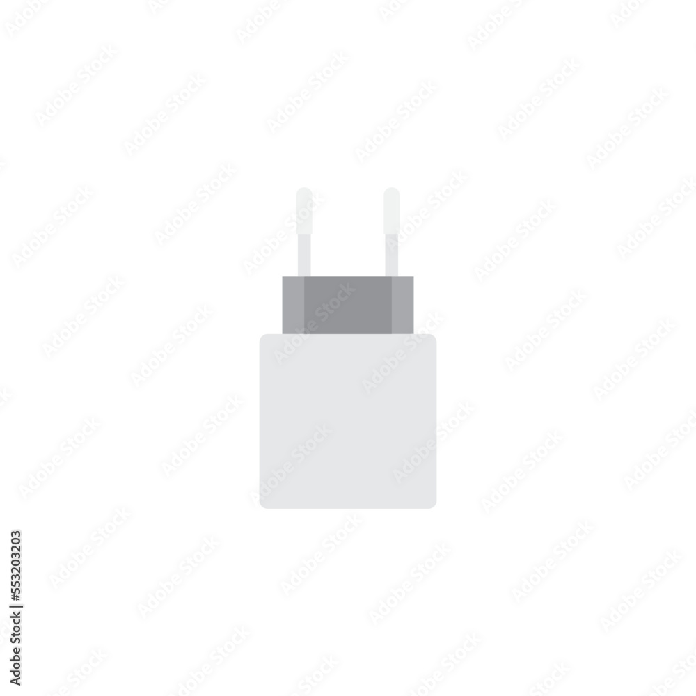 USB charger icon in color, isolated on white background USB charger icon in color, isolated on white background