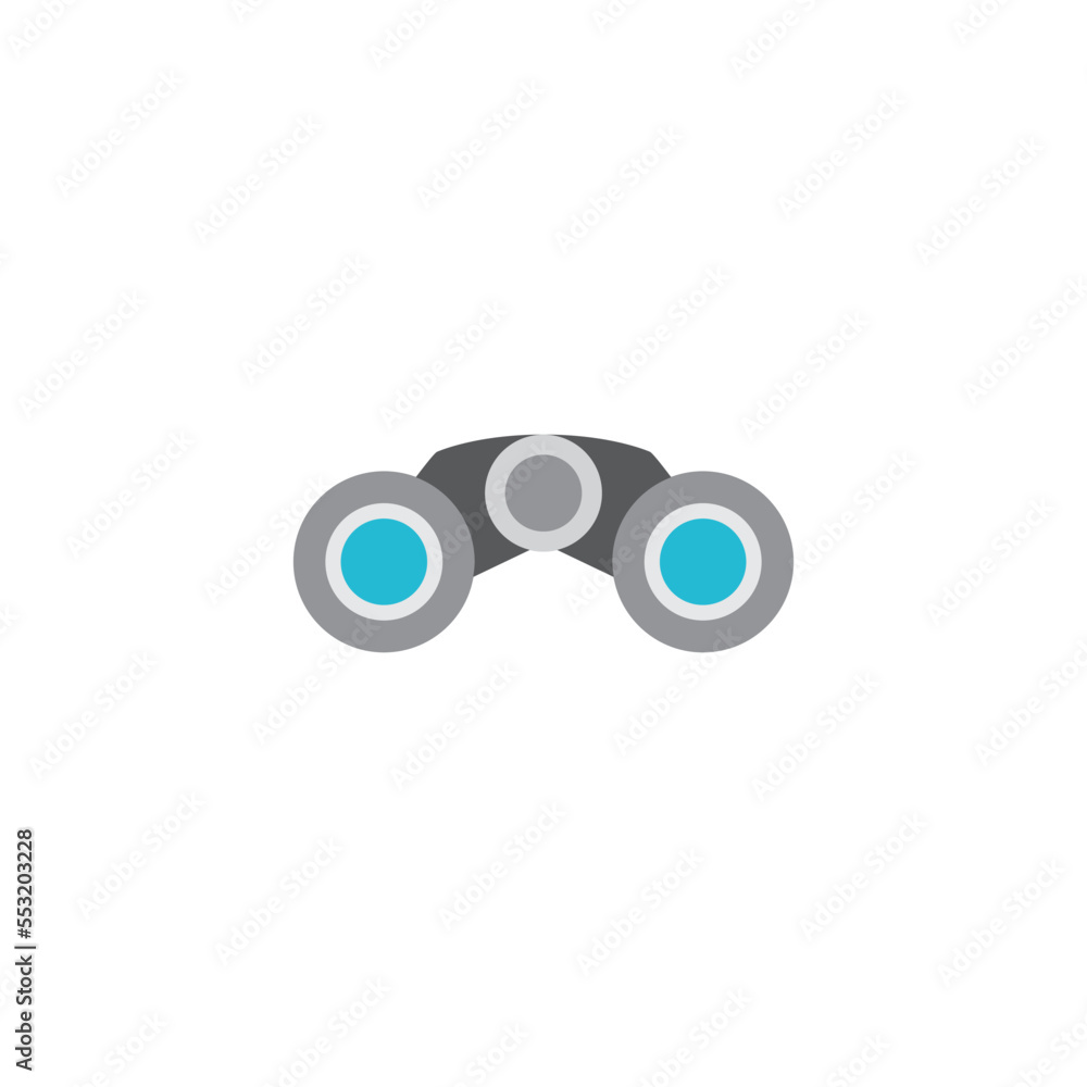 Binocular icon in color, isolated on white background Binocular icon in color, isolated on white background