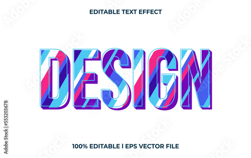 Design editable text effect, modern lettering typography font style, colorful 3d text for tittle