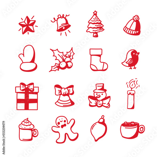 16 Christmas icons in isolated vectors