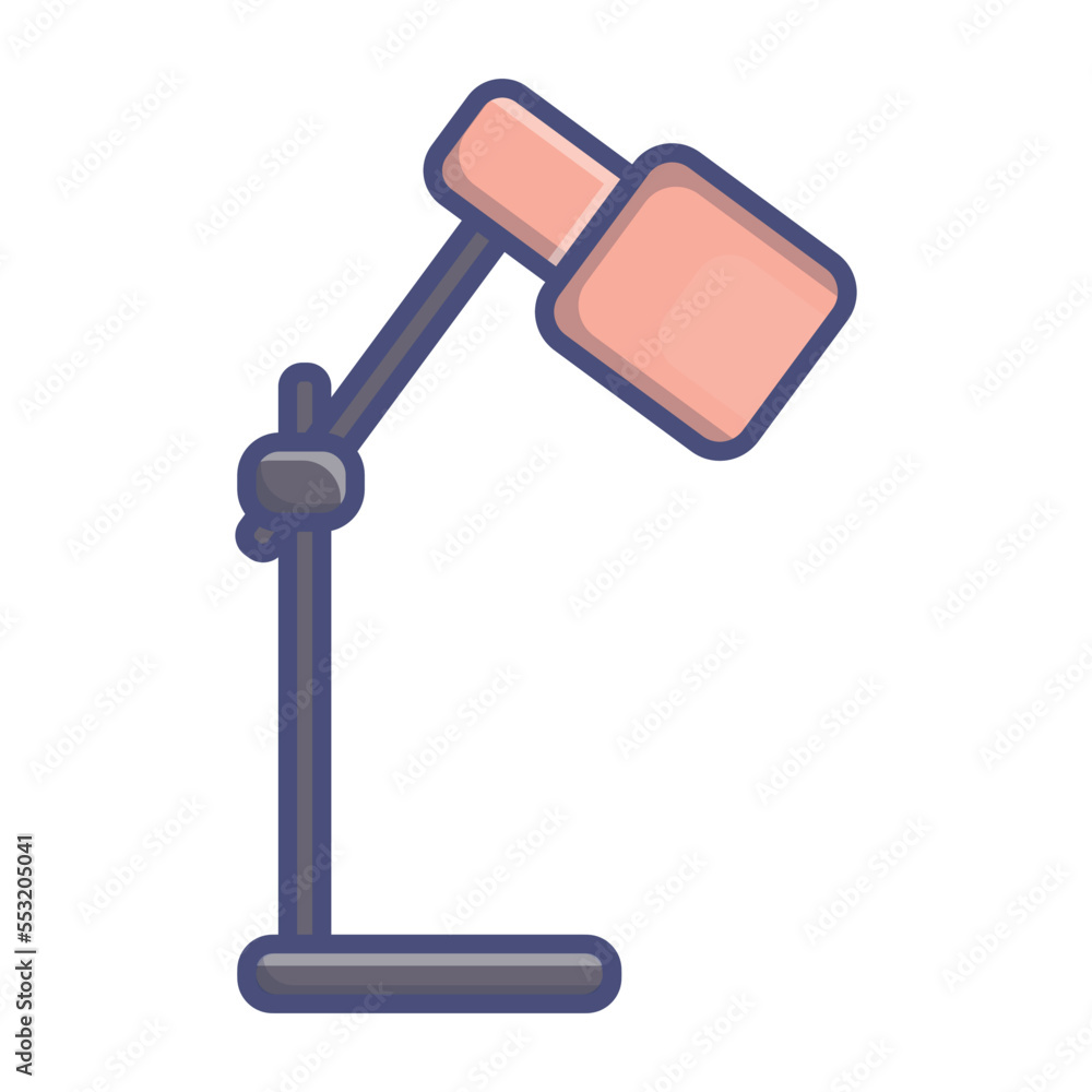Vector isolated flat icon of Desk electric Lamp. Vector isolated flat icon of Desk electric Lamp.