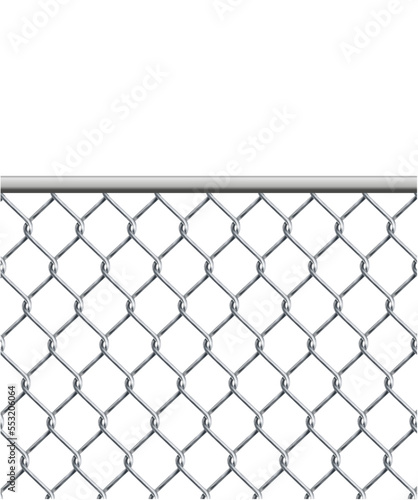 chain link fence wire mesh steel metal isolated on transparent background. Art design gate made. Prison barrier, secured property.